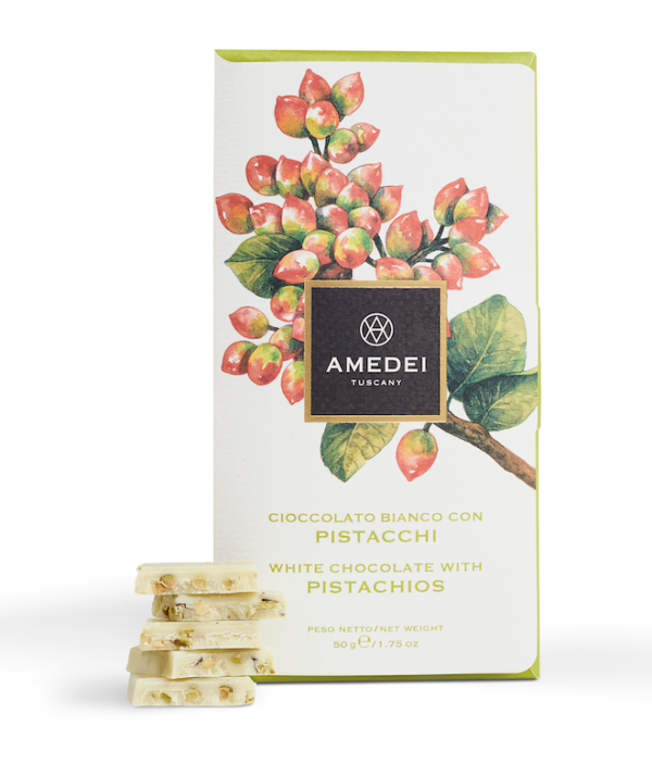 Amedei vit choklad med pistagenötter