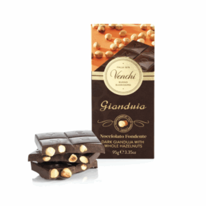 Venchi - Chokladkaka mörk Gianduja med hela hasselnötter, 95g.