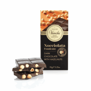 Venchi - Mörk choklad med hela hasselnötter, 95g.