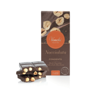 Venchi - Mörk choklad med hela hasselnötter, 95g.