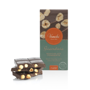 Venchi - Chokladkaka mörk Gianduja med hela hasselnötter, 95g.