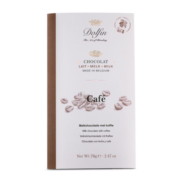 Dolfin Chokladkaka - Ljus choklad med kaffe, 70g.