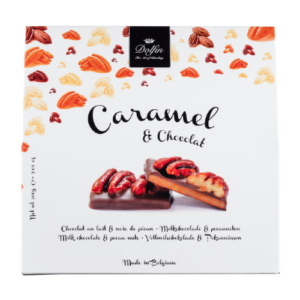 Dolfin Caramels - krokant, choklad och pekannötter, 200g.