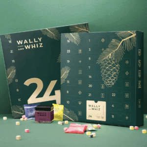 Wally and Whiz - Vingummikalender, grön 2025. 393g.
