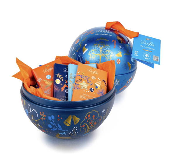 Dolfin julkula i plåt med mörk choklad