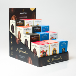 Amedei - Display med mix av chokladägg i presentförpackning