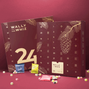 Wally and Whiz - Vingummikalender, röd 2025. 297g.
