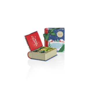 Venchi - Plåtbok med julmotiv innehållande chocaviar, 113g.