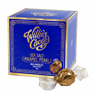 Willie´s Cacao - Ljus chokladpralin med sea salt caramel, 150g.
