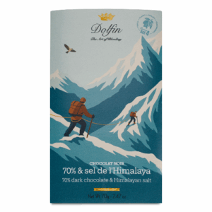 Dolfin Chokladkaka - VINTERMOTIV mörk choklad med salt från Guerande, 70g.