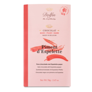 Dolfin chokladkaka - mörk choklad med chilipeppar, 70g.