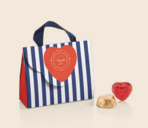 Venchi Love collection - Mini bag med chokladhjärtan, 40g.