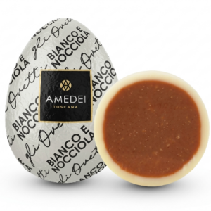 Amedei chokladägg i lösvikt - vit choklad med hasselnötsfyllning, 1kg.